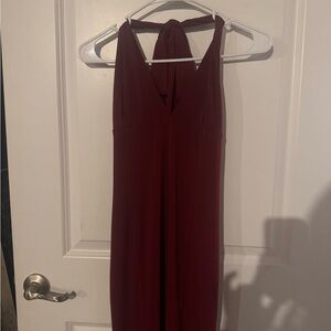Chic Backless Burgundy Dress Size S